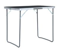 vidaXL Tavolo da Campeggio Pieghevole Telaio in Metallo 80x60cm Grigio