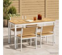 vidaXL Tavolo da cena da giardino Bianco 108,5 x 55 x 75 cm