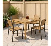 vidaXL Tavolo da cena da giardino Bianco 110 x 108,5 x 75 cm