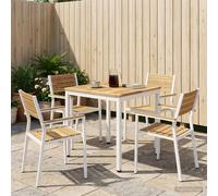 vidaXL Tavolo da cena da giardino Bianco 60 x 60,5 x 75 cm