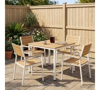 vidaXL Tavolo da cena da giardino Bianco 70 x 68,5 x 75 cm
