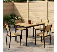 vidaXL Tavolo da cena da giardino Bianco e Nero 108,5 x 55 x 75 cm