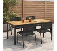 vidaXL Tavolo da cena da giardino Bianco e Nero 196 x 100,5 x 75 cm