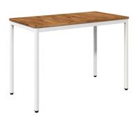 vidaXL Tavolo da cena da giardino Naturale e Bianco 108,5 x 55 x 75 cm