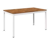 vidaXL Tavolo da cena da giardino Naturale e Bianco 141 x 80,5 x 75 cm