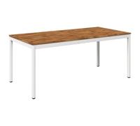vidaXL Tavolo da cena da giardino Naturale e Bianco 147 x 88,5 x 75 cm