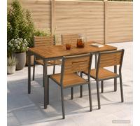 vidaXL Tavolo da cena da giardino Naturale e Caffè 108,5 x 55 x 75 cm