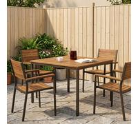 vidaXL Tavolo da cena da giardino Naturale e Caffè 110 x 108,5 x 75 cm