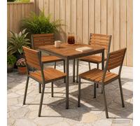 vidaXL Tavolo da cena da giardino Naturale e Caffè 70 x 68,5 x 75 cm