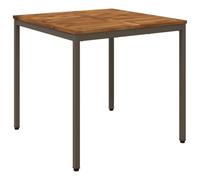 vidaXL Tavolo da cena da giardino Naturale e Caffè 80 x 80,5 x 75 cm