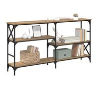 vidaXL Tavolo da consolle in rovere artistico 150 x 29 x 76,5 cm, consolle rettangolare elegante, soluzione durevole per la conservazione in soggiorno, corridoio, corridoio e spazi ristretti.