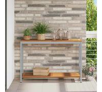 vidaXL Tavolo da esterno Naturale e Grigio 110 x 35 x 75 cm