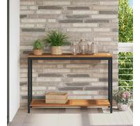 vidaXL Tavolo da esterno Naturale e nero 110 x 35 x 75 cm