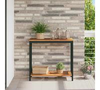 vidaXL Tavolo da esterno Naturale e nero 80 x 35 x 75 cm