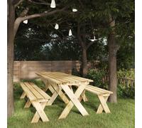vidaXL Tavolo da Giardino 220x73x70 cm in Legno di Pino Impregnato