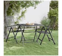 Tavolo da giardino 80x80x72 cm rete metallica espansa antracite