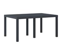 Tavolo da Patio Rettangolare Antracite per 6 | Moderno in Plastica Sintetica Resistente alle Intemperie per Pranzi all'Aperto 150X100Cm Facile Manutenzione e Design Elegante Mobili da Giardino Protett