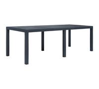 VIDAXL - Tavolo Da Giardino Antracite 220x90x72 Cm Plastica Stile Rattan