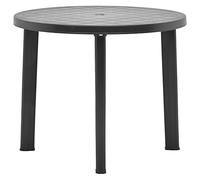 Tavolo Giardino Tondo Rotondo Antracite Plastica Terrazzo Balcone 90cm