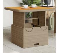 vidaXL Tavolo da Giardino Beige 80x80x71cm Polyrattan e Legno Acacia