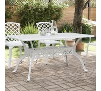 vidaXL Tavolo da Giardino Bianco 150x90x72 cm in Alluminio Pressofuso