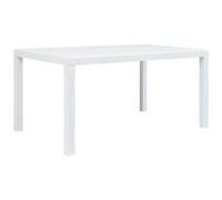 VIDAXL - Tavolo Da Giardino Bianco 150x90x72 Cm In Plastica Stile Rattan