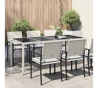 vidaXL Tavolo da Giardino Bianco 190 x 90 x 75 cm polyrattan