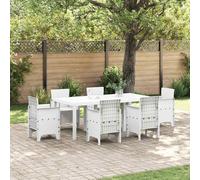 vidaXL Tavolo Rettangolare Bianco Moderno da Patio 2M Arredamento da Esterno per 8 Persone Resistente ai Raggi UV Impermeabile Facile da Montare Finitura Opaca Ideale per Uso da Pranzo in Giardino