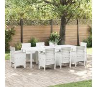 vidaXL Tavolo da Giardino Bianco 250x100x73 cm Poly Rattan, Tavolo da Giardino Bianco 100x100x73 cm Poly Rattan, Tavolo da Giardino Bianco 150x100x73 cm Poly Rattan