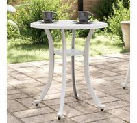 vidaXL Tavolo da Giardino Bianco Ø48x53 cm in Alluminio Pressofuso