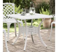 vidaXL Tavolo da Giardino Bianco 80x80x75 cm in Alluminio Pressofuso