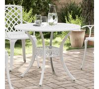 vidaXL Tavolo da Giardino Bianco Ø90x75 cm in Alluminio Pressofuso
