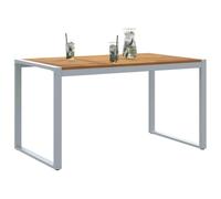 vidaXL Tavolo da Pranzo da Giardino Grigio 140 x 80 x 75 cm, Tavolo da Pranzo in Legno Moderno, Acacia Solida per Esterni, Arredamento Giardino, Design Minimalista