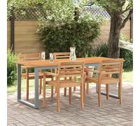 TAVOLO DA ESTERNO VIDAXL da giardino, Acciaio, Legno di acacia massello, 75x160x80 cm