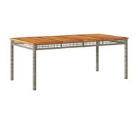 vidaXL Tavolo da Giardino Grigio 180x90x75cm Polyrattan e Legno Acacia