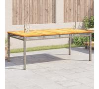 vidaXL Tavolo da Giardino Grigio 180x90x75cm Polyrattan e Legno Acacia
