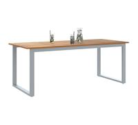 vidaXL Tavolo da Giardino Grigio 200 x 90 x 75 cm, Tavolo da Pranzo in Legno di Acacia, Giardino e terrazza Moderni, Esterno Resistente, Struttura in Acciaio