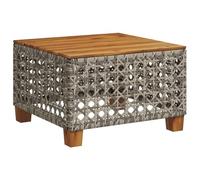 vidaXL Tavolo da Giardino Grigio 55x55x36 cm Polyrattan e Legno Acacia