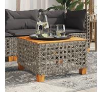 vidaXL Tavolo da Giardino Grigio 55x55x36 cm Polyrattan e Legno Acacia