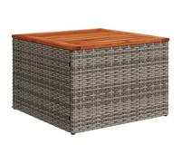 vidaXL Tavolo da Giardino Grigio 55x55x37 cm Polyrattan e Legno Acacia