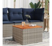 vidaXL Tavolo da Giardino Grigio 55x55x37 cm Polyrattan e Legno Acacia