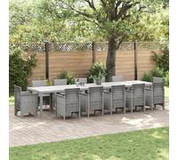 vidaXL Tavolo da Giardino Grigio Chiaro 400x100x73 cm Polyrattan, Tavolo da Giardino Grigio Chiaro 250x100x73 cm Polyrattan, Tavolo da Giardino Grigio Chiaro 150x100x73 cm Polyrattan