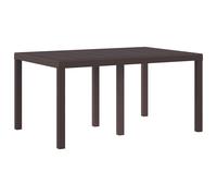 vidaXL Mesa da Giardino Marrone 150x100x73 cm in Polirattan