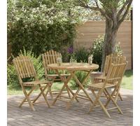 vidaXL Tavolo da Giardino Naturale 80 x 70 cm Bambù