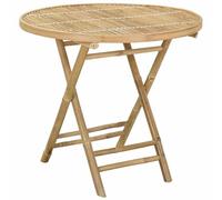 vidaXL Tavolo da Giardino Naturale 80 x 70 cm Bambù, Tavolo da giardino moderno, pieghevole e convertibile, salvaspazio, eco-friendly, portatile per esterni