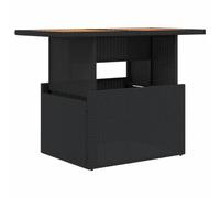 vidaXL Tavolo da Giardino Nero 100x55x73 cm Polyrattan e Legno Acacia