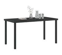 vidaXL Tavolo da Giardino Nero 140x80x73 cm Vetro Temperato