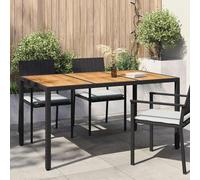 vidaXL Tavolo da Giardino Nero 150 x 90 x 75 cm polyrattan