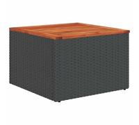 vidaXL Tavolo da Giardino Nero 55x55x37 cm Polyrattan e Legno Acacia
