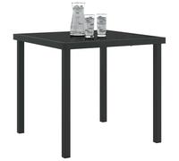 vidaXL Moderno tavolo da terrazza nero | Mobili quadrati per esterni in acciaio verniciato a polvere per 4 persone | Design elegante per balcone o giardino | Resistente alle intemperie e durevole |